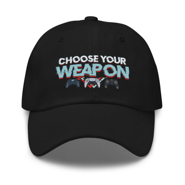 Strategic Headgear: 'Choose Your Weapon' Gamer Dad Hat