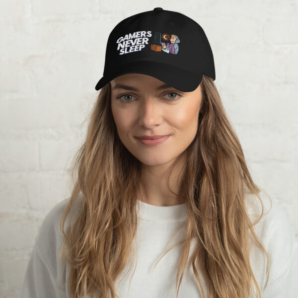 Game Day Essential: 'Gamers Never Sleep' Dad Hat - Image 6