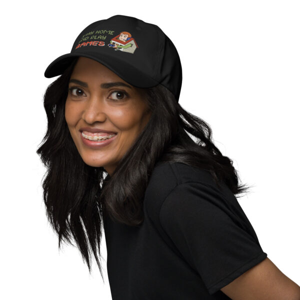 Play in Style: 'Stay Home and Play Games' Embroidered Dad Hat - Image 6