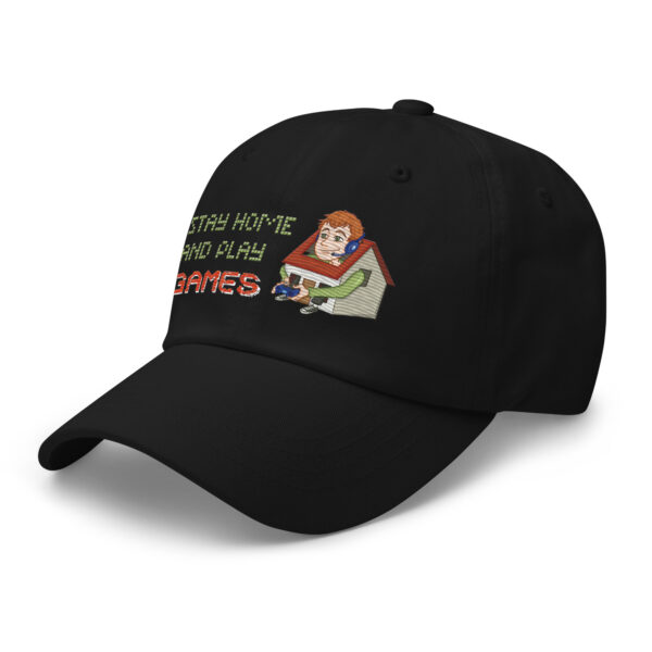 Play in Style: 'Stay Home and Play Games' Embroidered Dad Hat - Image 19