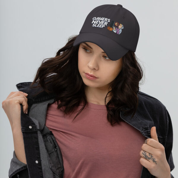 Game Day Essential: 'Gamers Never Sleep' Dad Hat - Image 15