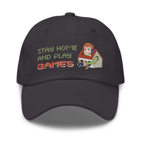 Play in Style: 'Stay Home and Play Games' Embroidered Dad Hat - Image 29