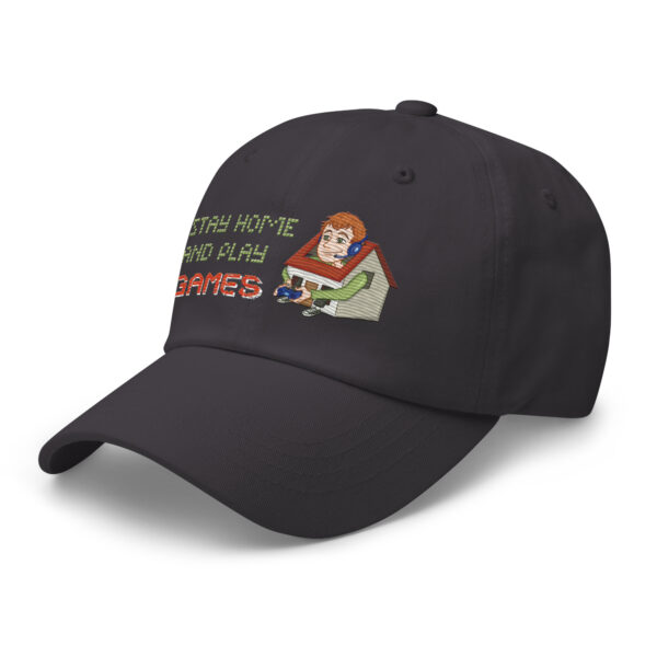 Play in Style: 'Stay Home and Play Games' Embroidered Dad Hat - Image 31