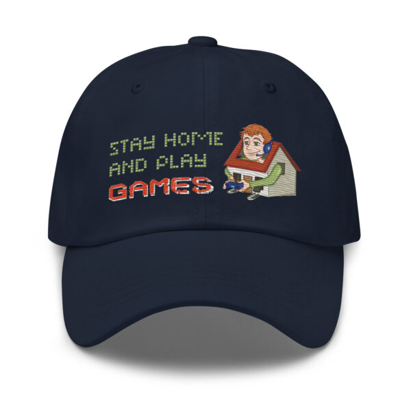 Play in Style: 'Stay Home and Play Games' Embroidered Dad Hat - Image 23