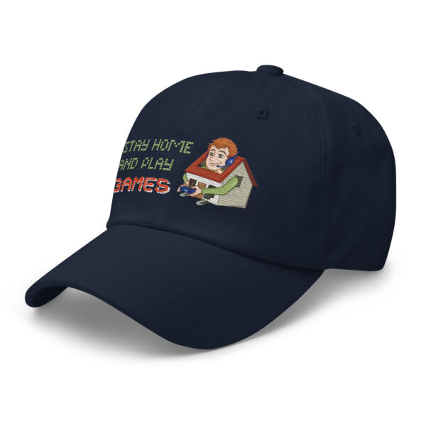 Play in Style: 'Stay Home and Play Games' Embroidered Dad Hat - Image 25