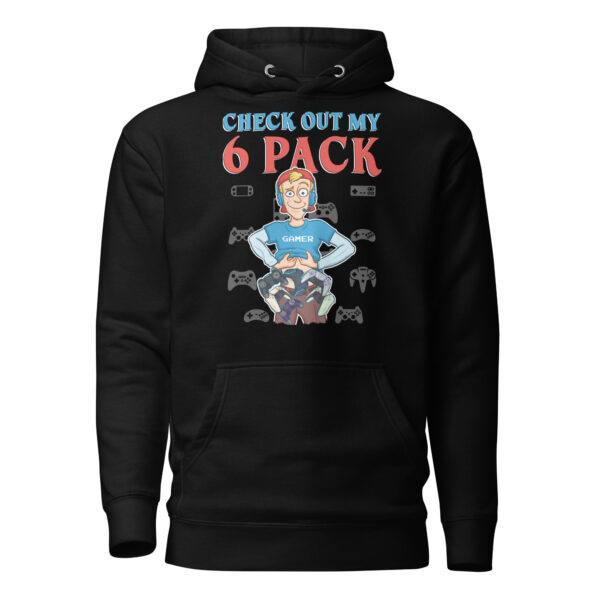 Game and Chill: 'Check Out My 6 Pack' Unisex Hoodie - Image 3