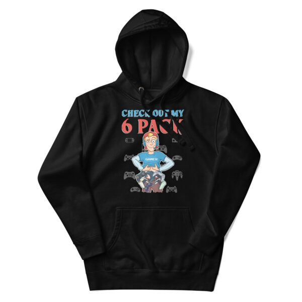 Game and Chill: 'Check Out My 6 Pack' Unisex Hoodie - Image 4