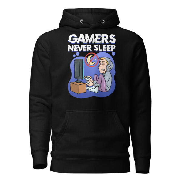 Endless Gaming Saga: 'Gamers Never Sleep' Unisex Hoodie - Image 9