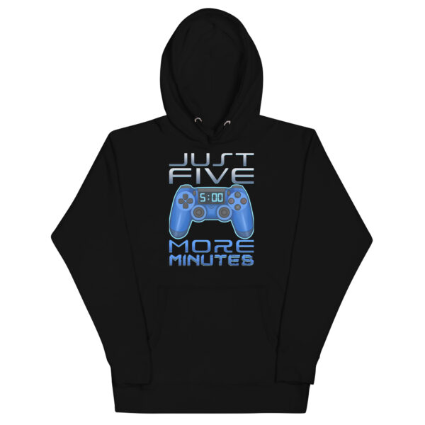 Cozy Gaming Comfort: 'Just Five More Minutes' Unisex Hoodie