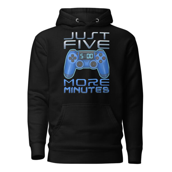 Cozy Gaming Comfort: 'Just Five More Minutes' Unisex Hoodie - Image 3