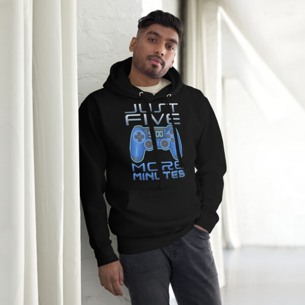 Cozy Gaming Comfort: 'Just Five More Minutes' Unisex Hoodie - Image 8