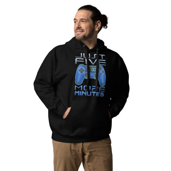 Cozy Gaming Comfort: 'Just Five More Minutes' Unisex Hoodie - Image 9