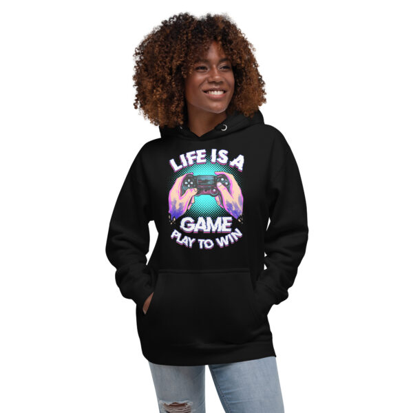 Winning Comfort: Exclusive 'Life Is A Game' Unisex Hoodie - Image 12