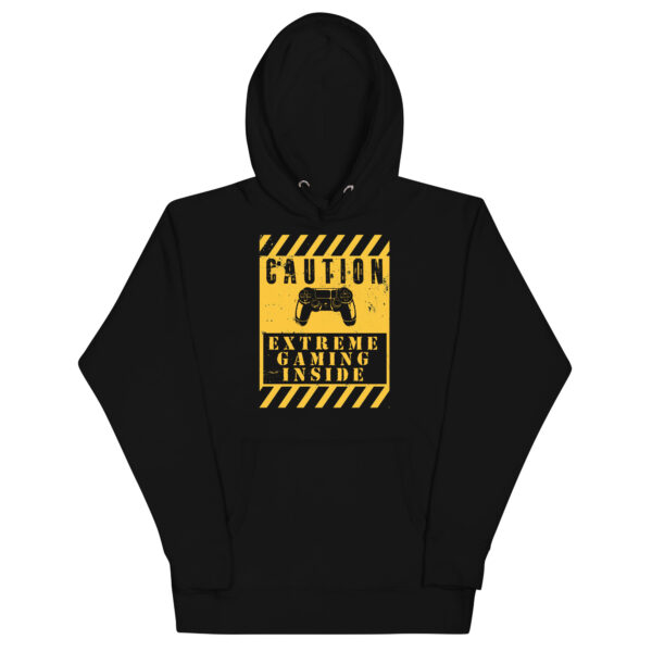 Wrap Up in Gamer Style with the 'Caution: Extreme Gaming Inside' Hoodie!