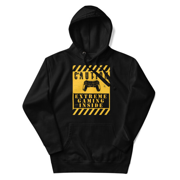 Wrap Up in Gamer Style with the 'Caution: Extreme Gaming Inside' Hoodie! - Image 3