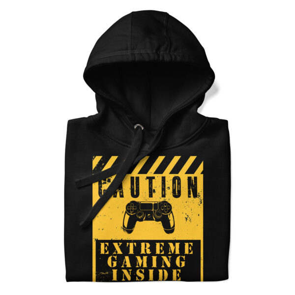 Wrap Up in Gamer Style with the 'Caution: Extreme Gaming Inside' Hoodie! - Image 4