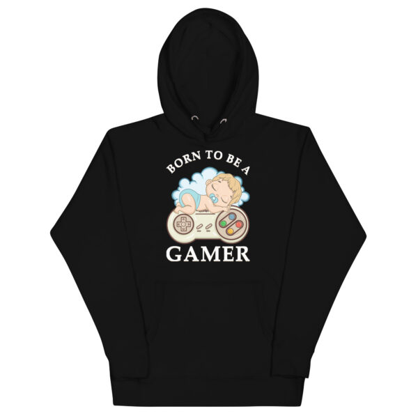 Game from the Start: 'Born to Be a Gamer' Unisex Hoodie!"