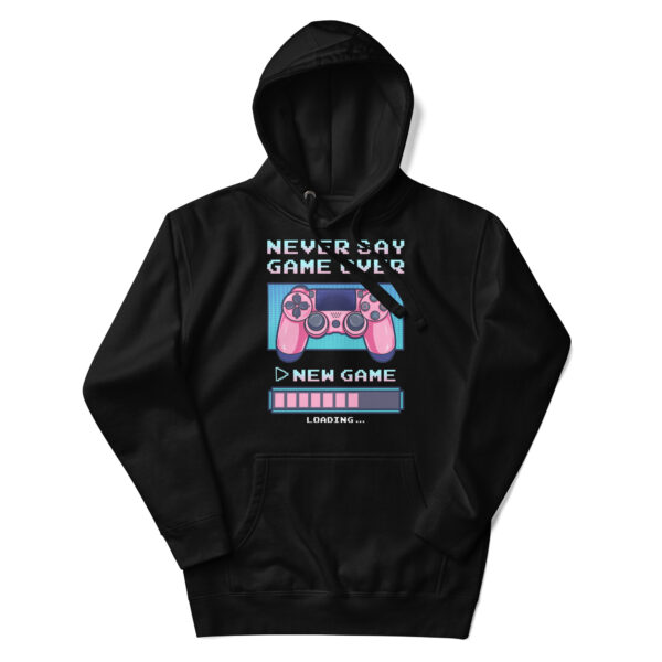 Conquer the Cold with 'Never Say Game Over' Unisex Hoodie! - Image 3