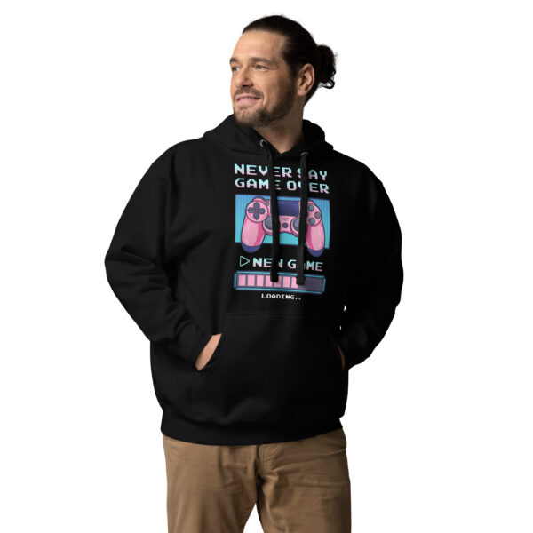 Conquer the Cold with 'Never Say Game Over' Unisex Hoodie! - Image 8