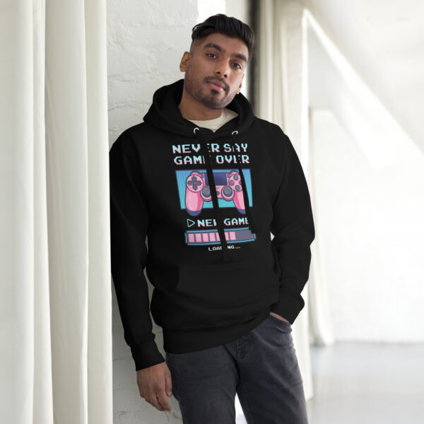 Conquer the Cold with 'Never Say Game Over' Unisex Hoodie! - Image 12