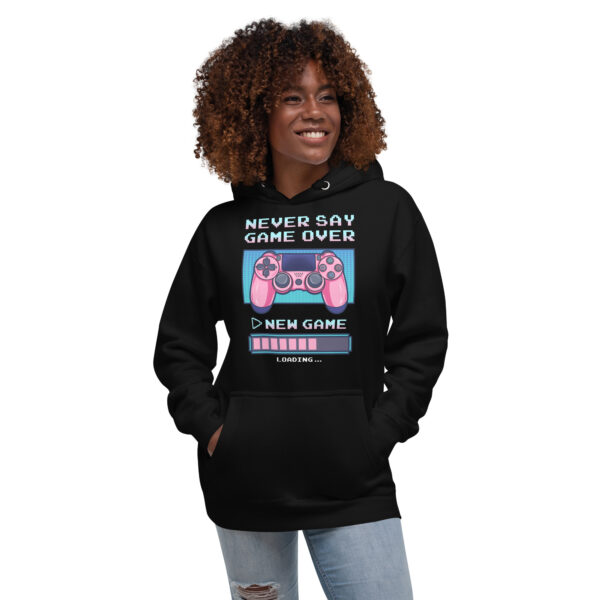 Conquer the Cold with 'Never Say Game Over' Unisex Hoodie! - Image 15