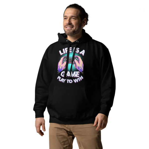 Winning Comfort: Exclusive 'Life Is A Game' Unisex Hoodie - Image 5