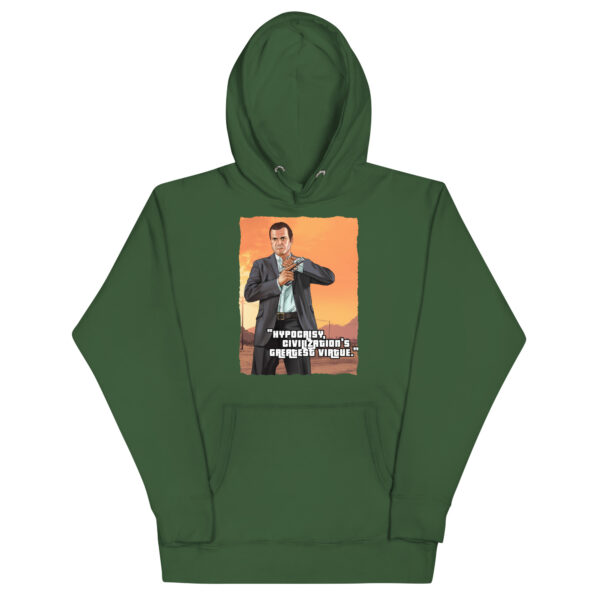 Conquer the Chill with 'GTA Hypocrisy' – The Ultimate Gamer's Hoodie