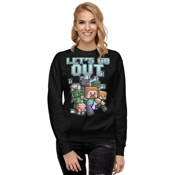 Minecraft Let's Go Out Premium Sweatshirt - Image 4