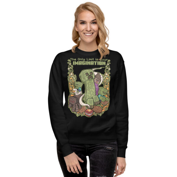 Pixel Perfect Comfort: Minecraft Imagination Unisex Premium Sweatshirt - Image 6