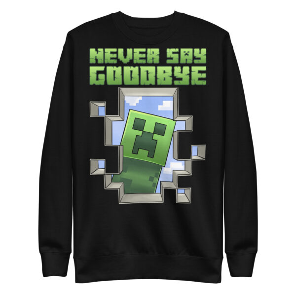 Cubic Comfort Crewneck: Minecraft 'Never Say Goodbye' Unisex Sweatshirt