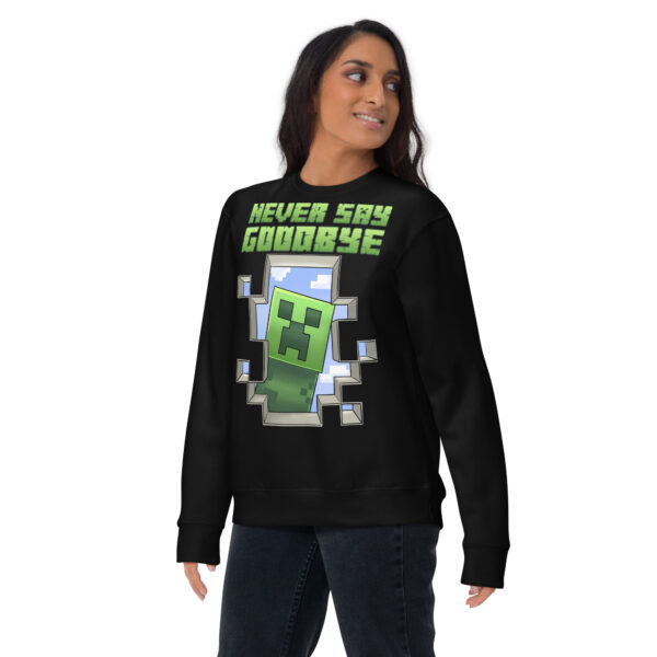 Cubic Comfort Crewneck: Minecraft 'Never Say Goodbye' Unisex Sweatshirt - Image 8