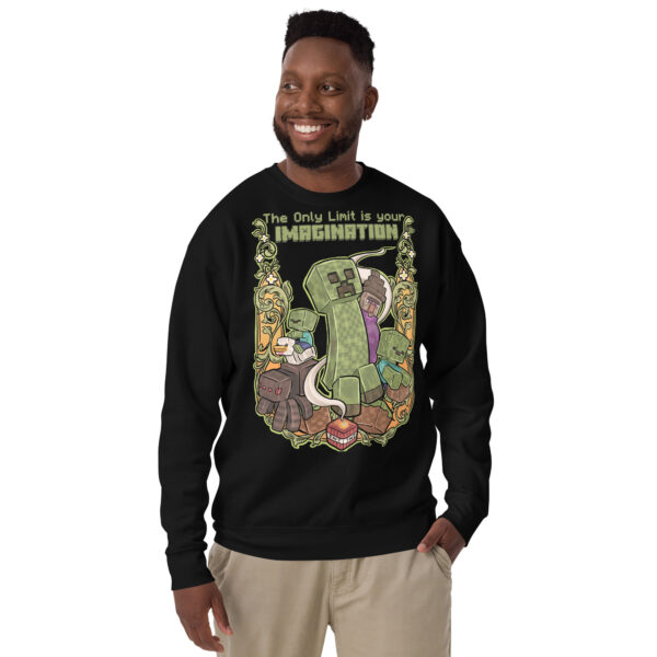 Pixel Perfect Comfort: Minecraft Imagination Unisex Premium Sweatshirt - Image 10