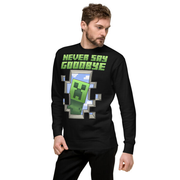 Cubic Comfort Crewneck: Minecraft 'Never Say Goodbye' Unisex Sweatshirt - Image 4