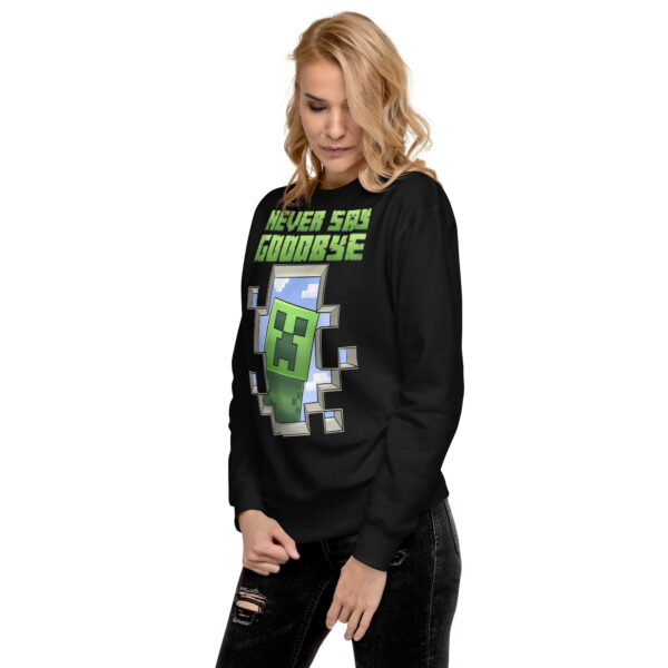 Cubic Comfort Crewneck: Minecraft 'Never Say Goodbye' Unisex Sweatshirt - Image 7