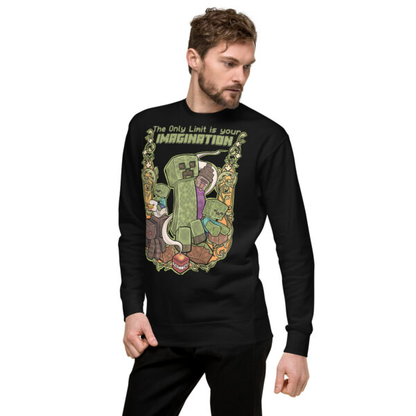 Pixel Perfect Comfort: Minecraft Imagination Unisex Premium Sweatshirt - Image 3