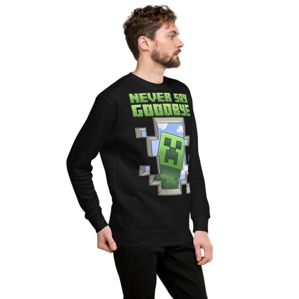 Cubic Comfort Crewneck: Minecraft 'Never Say Goodbye' Unisex Sweatshirt - Image 3