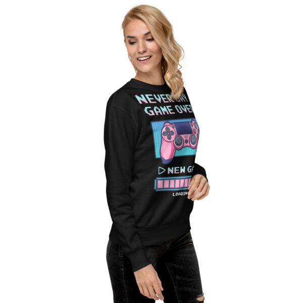 Power-Up in Style: 'Never Say Game Over' Unisex Premium Sweatshirt! - Image 7