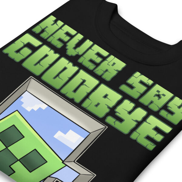 Cubic Comfort Crewneck: Minecraft 'Never Say Goodbye' Unisex Sweatshirt - Image 2