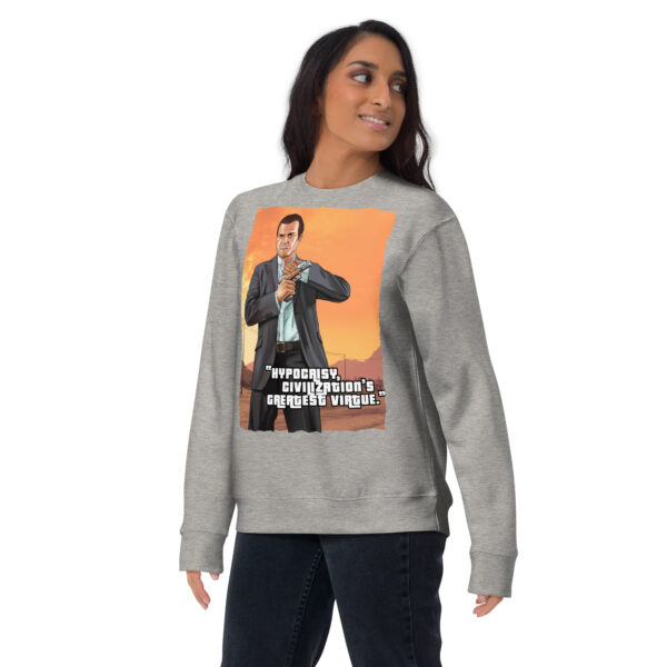 Command Attention with the Exclusive 'GTA Hypocrisy' Premium Gamer Sweatshirt - Image 13