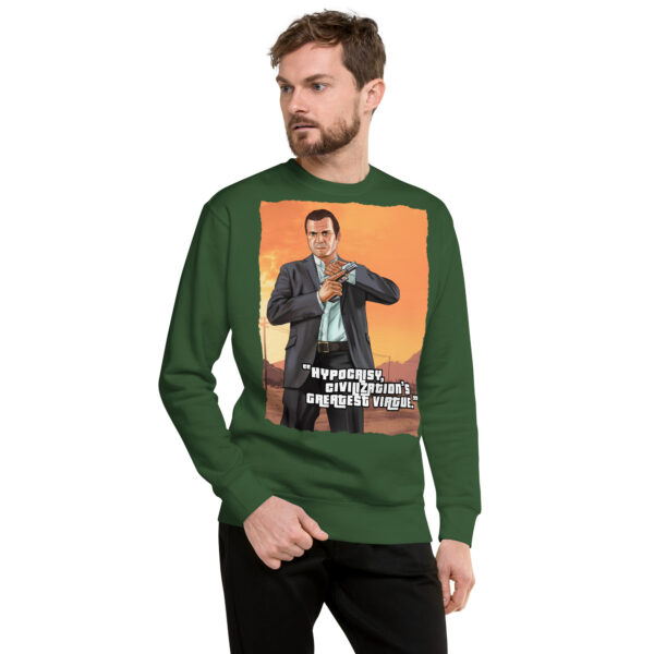 Command Attention with the Exclusive 'GTA Hypocrisy' Premium Gamer Sweatshirt - Image 5