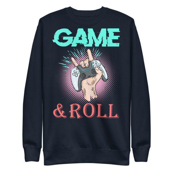 Embrace the Retro Gamer Flair with 'Game & Roll' Premium Sweatshirt!