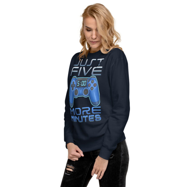 Game Night Staple: 'Just Five More Minutes' Unisex Premium Sweatshirt - Image 6