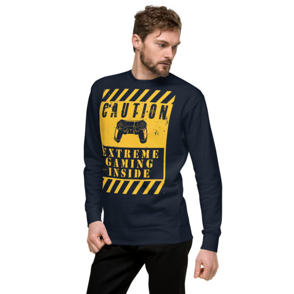 Game On in Comfort with Our 'Caution: Extreme Gaming Inside' Premium Sweatshirt!" - Image 20