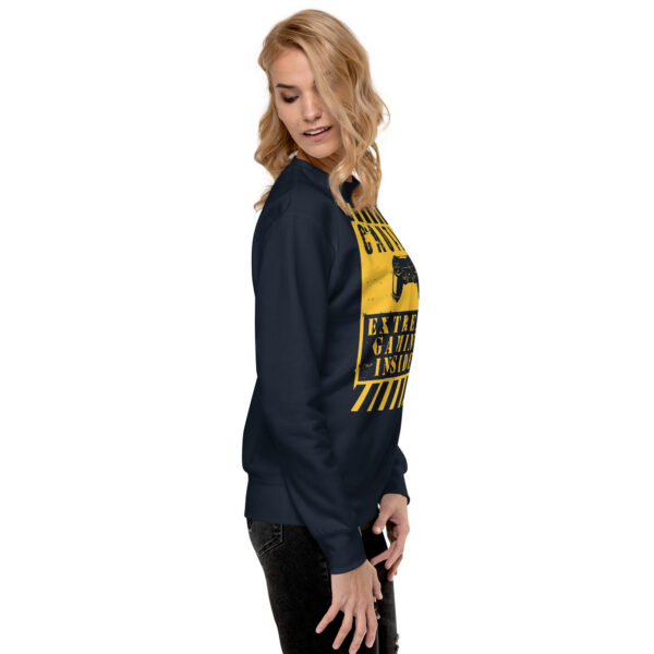 Game On in Comfort with Our 'Caution: Extreme Gaming Inside' Premium Sweatshirt!" - Image 6