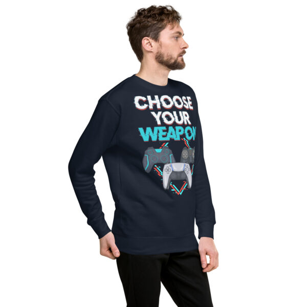 Battle-Ready Style: 'Choose Your Weapon' Unisex Premium Sweatshirt - Image 15