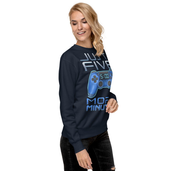 Game Night Staple: 'Just Five More Minutes' Unisex Premium Sweatshirt - Image 7