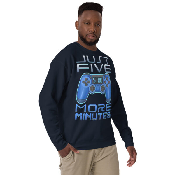 Game Night Staple: 'Just Five More Minutes' Unisex Premium Sweatshirt - Image 8