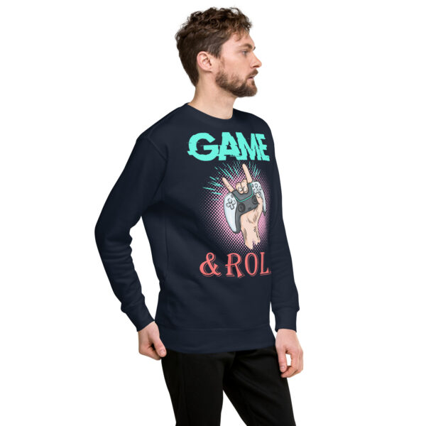 Embrace the Retro Gamer Flair with 'Game & Roll' Premium Sweatshirt! - Image 21