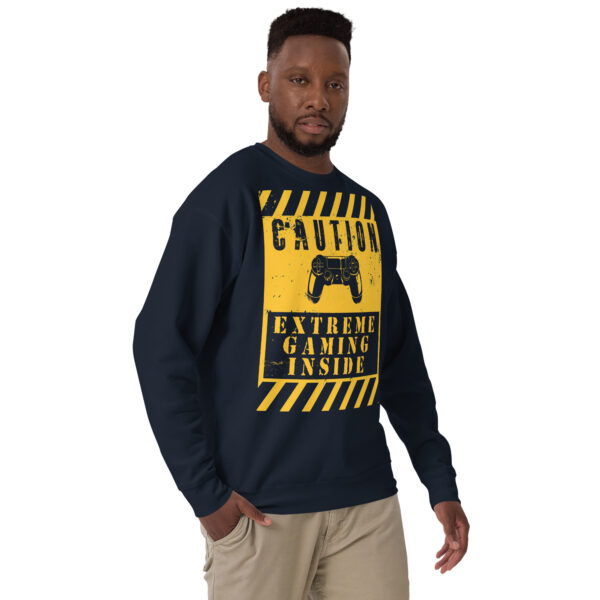 Game On in Comfort with Our 'Caution: Extreme Gaming Inside' Premium Sweatshirt!" - Image 11