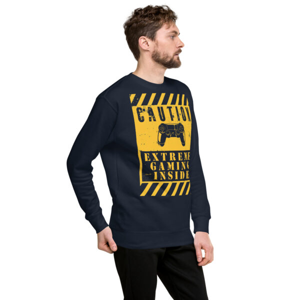 Game On in Comfort with Our 'Caution: Extreme Gaming Inside' Premium Sweatshirt!" - Image 24